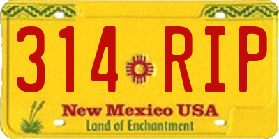 NM license plate 314RIP