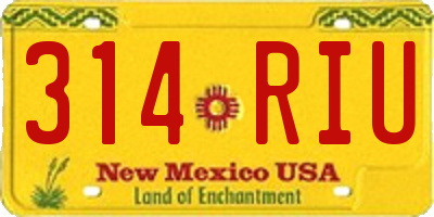 NM license plate 314RIU