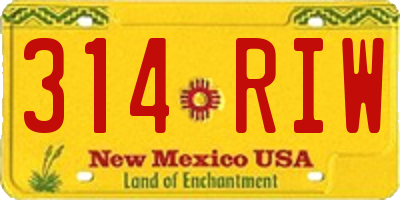 NM license plate 314RIW