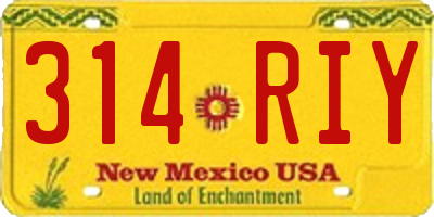 NM license plate 314RIY