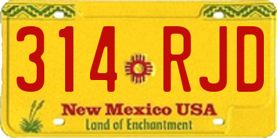 NM license plate 314RJD