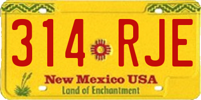 NM license plate 314RJE