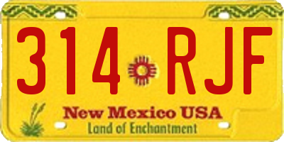 NM license plate 314RJF