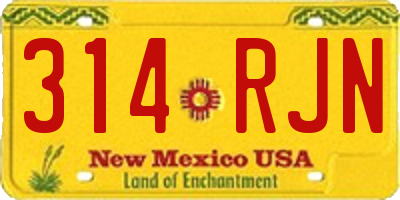 NM license plate 314RJN