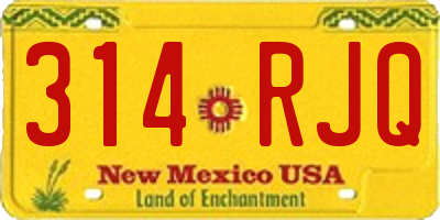 NM license plate 314RJQ