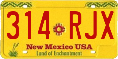 NM license plate 314RJX