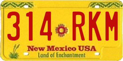 NM license plate 314RKM