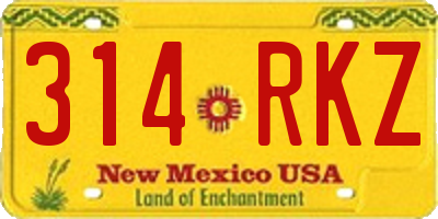 NM license plate 314RKZ