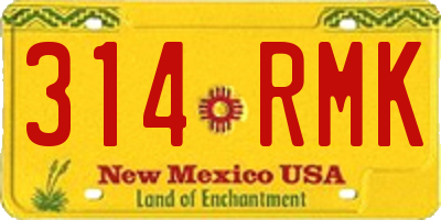 NM license plate 314RMK