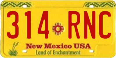 NM license plate 314RNC