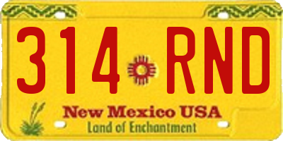 NM license plate 314RND