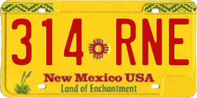 NM license plate 314RNE