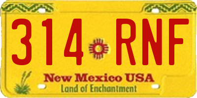 NM license plate 314RNF