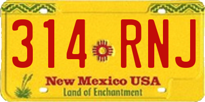 NM license plate 314RNJ