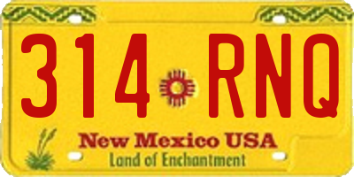 NM license plate 314RNQ