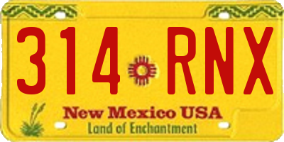 NM license plate 314RNX