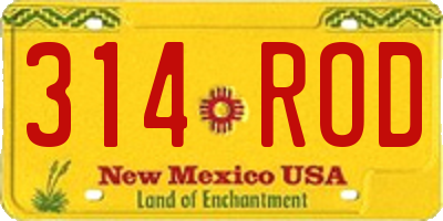 NM license plate 314ROD
