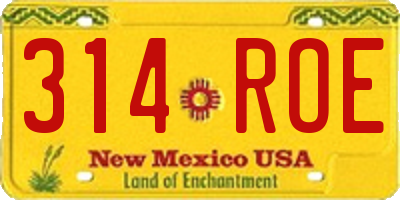 NM license plate 314ROE
