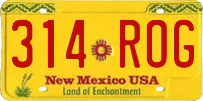NM license plate 314ROG