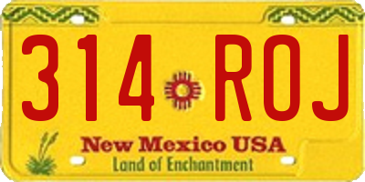 NM license plate 314ROJ