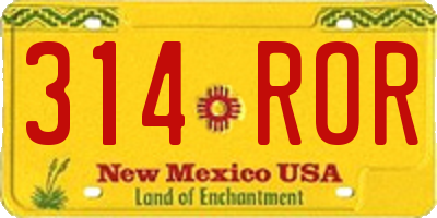 NM license plate 314ROR