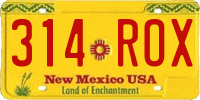 NM license plate 314ROX