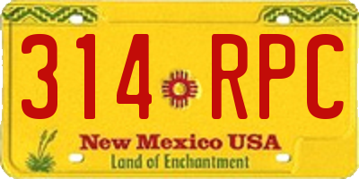 NM license plate 314RPC