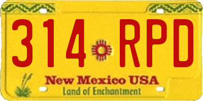 NM license plate 314RPD