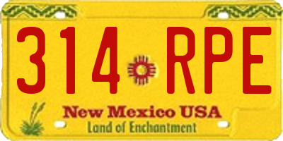 NM license plate 314RPE