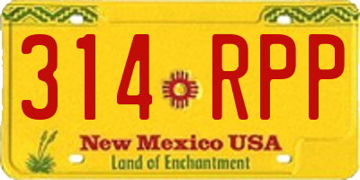 NM license plate 314RPP