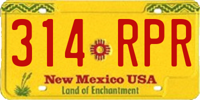 NM license plate 314RPR