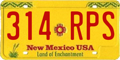 NM license plate 314RPS