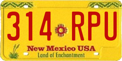 NM license plate 314RPU