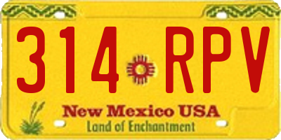 NM license plate 314RPV