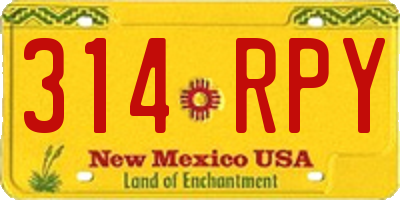 NM license plate 314RPY
