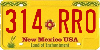 NM license plate 314RRO