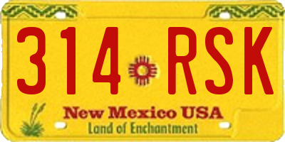 NM license plate 314RSK