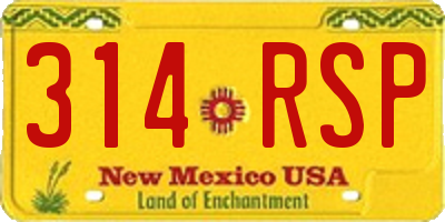 NM license plate 314RSP