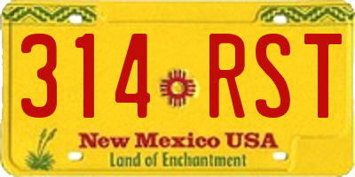 NM license plate 314RST