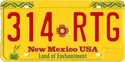 NM license plate 314RTG