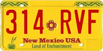 NM license plate 314RVF
