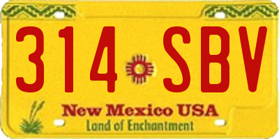 NM license plate 314SBV