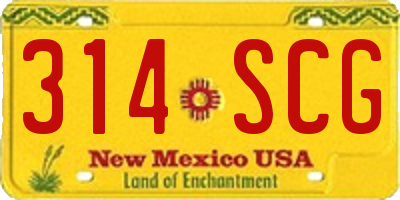 NM license plate 314SCG