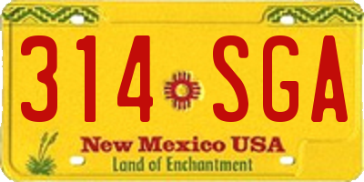 NM license plate 314SGA
