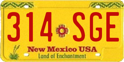 NM license plate 314SGE