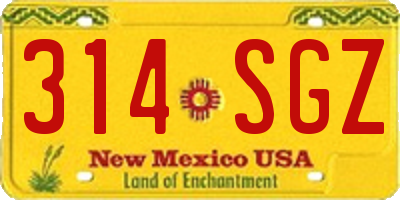 NM license plate 314SGZ