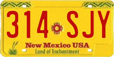 NM license plate 314SJY