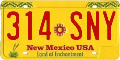 NM license plate 314SNY