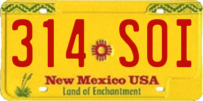 NM license plate 314SOI