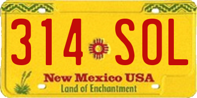 NM license plate 314SOL